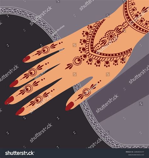 Henna Mehndi Hands Vector Illustration Hand Stock Vector Royalty Free