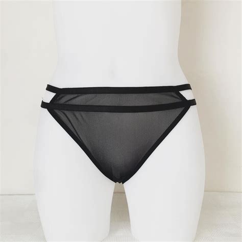 Black Sheer Bikini Panties See Through Women Underwear Black