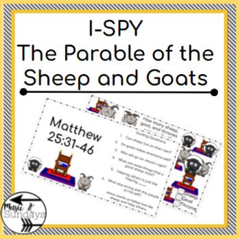 The Parable Of The Sheep And Goats I SPY Bible Sunday School Activity