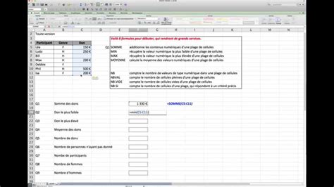 Japprends Excel Initiation 8 Formules De Calculs De Base Youtube