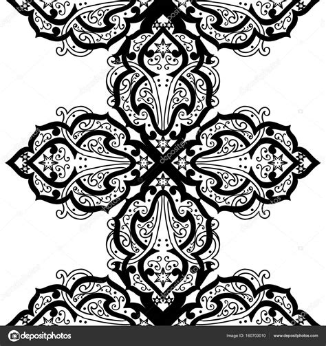 Seamless Monochrome Ornate Pattern Stock Vector By ©all About Flowers 160703010