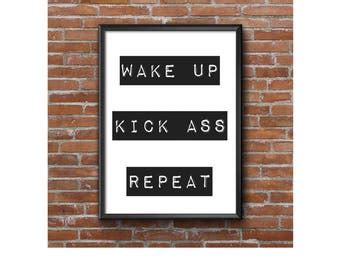 Wake Up Kick Ass Etsy