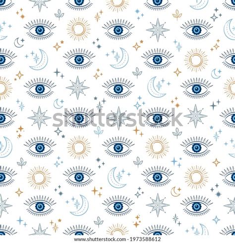 Evil Eye Vector Seamless Pattern Magic Stock Vector Royalty Free