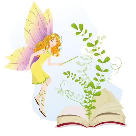 Premium Vector Beautiful Fairy With The Books
