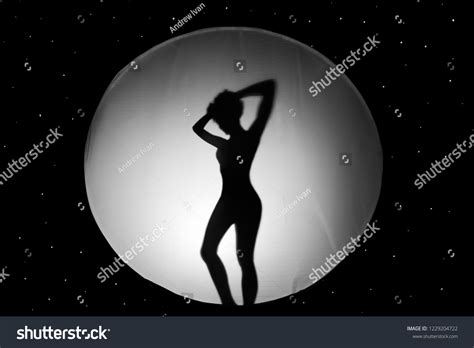 Silhouette Nude Girl Against White Background Stock Photo 1229204722 Shutterstock