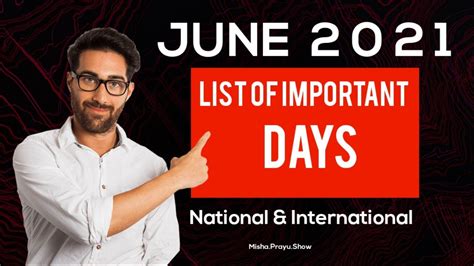 June 2021 Full List Of Important National And International Days Special Days In June 2021