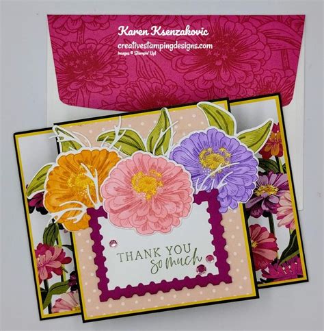 Stampin Up Simply Zinnia For My Fun Fold Friday Creative Stamping