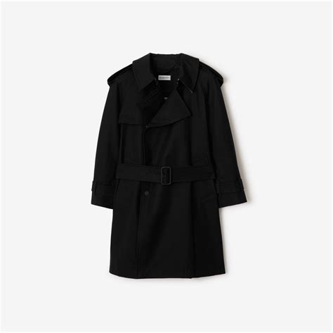 Gabardine Trench Coat In Black Burberry® Official