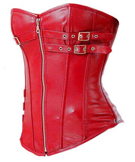 Heavy Duty Steel Boned Over Bust Waist Traning Genuine Leather Bustier