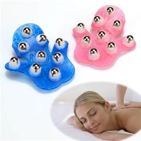 Hot Sales Handheld 360 Degree Rotation Body Massage Brush 9 Piece Steel Ball Roller Massager