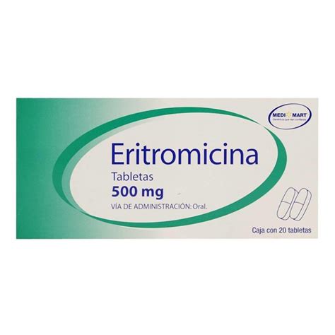 Eritromicina Medi Mart 500 Mg 20 Tabletas Walmart