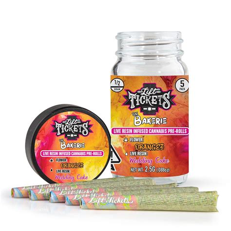 Lift Tickets Orangez X Wedding Cake 05g Infused Pre Roll Multipack 5 Hybrid Leafly