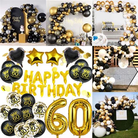 1set Black Gold Balloon Garland Arch Kit Confetti Latex Baloon