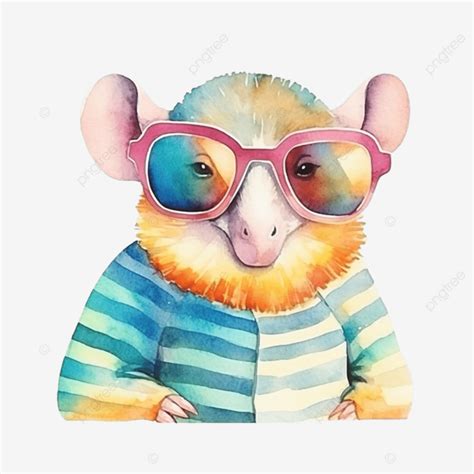 Watercolor Funny Armadillo Wearing Sunglasses Ai Generated Armadillo