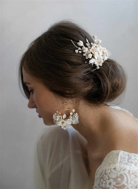 Floral bridal headpiece - Creamy decadence floral headpiece - Style