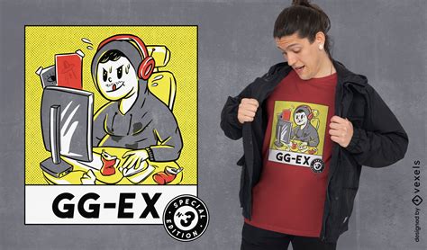 Gaming Addiction Guy T Shirt Design Vector Download