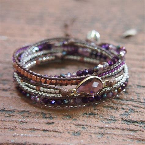 Stylish Purple Mix Wrap Bracelet