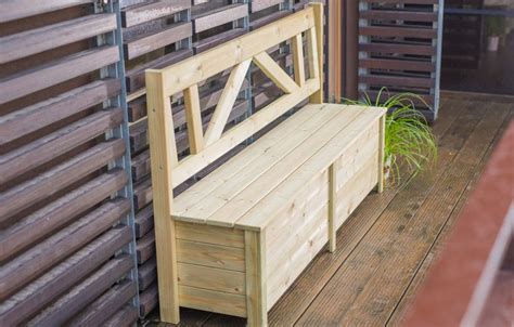 Banc Coffre en Bois Traité pour Jardin Gardiun Maxim 159x39x90 cm 160 L