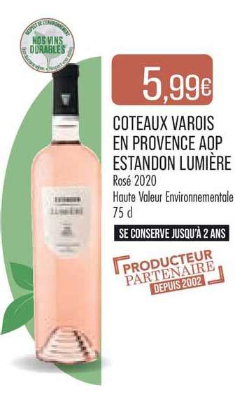 Promo C Teaux Varois En Provence Aop Estandon Lumi Re Ros Chez