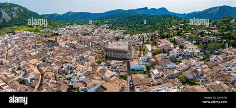 Aerial view of Pollenca, Mallorca, Spain Stock Photo - Alamy