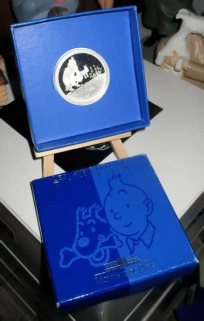 TINTIN HERGÉ Coffret Pièce en argent Tintin Milou marché aux