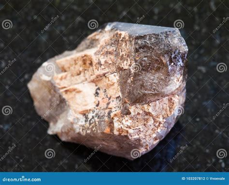 Raw Crystal Of Smoky Quartz Gemstone On Dark Stock Photo Image Of