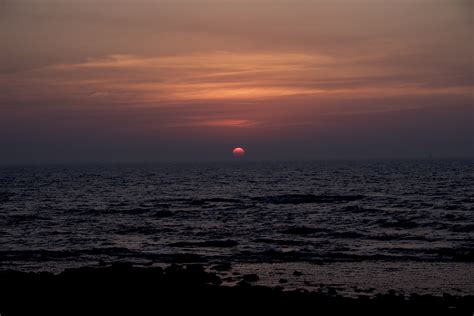 Seashore Cloud Sky Red Beauty In Nature Outdoors Sea Horizon
