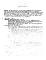 Ch Microbial Metabolism Chapter Outline Docx Medical