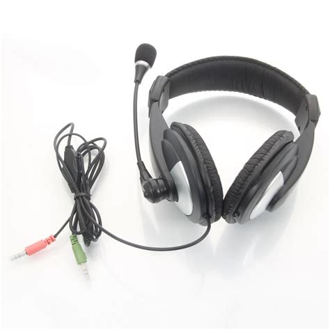 New Headset Microphone/Headphone with 3.5mm for PC Laptop Black+Silver ...