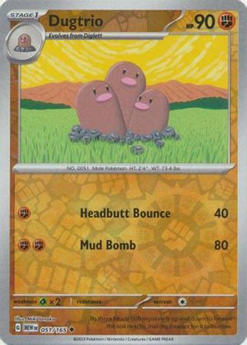 Pokemon Card Scarlet Violet 151 051 165 DUGTRIO REVERSE Holo