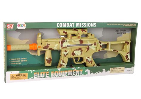 Large Military Machine Gun Flashlight Mission Combat Toys Guns