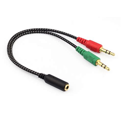 Kabel AUX Audio 3 5mm Female Ke 2 X 3 5mm Male Nylon Braided K908