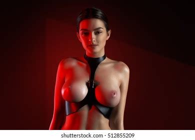Beautiful Naked Woman Posing Leather Lingerie Stock Photo 512855209 Shutterstock