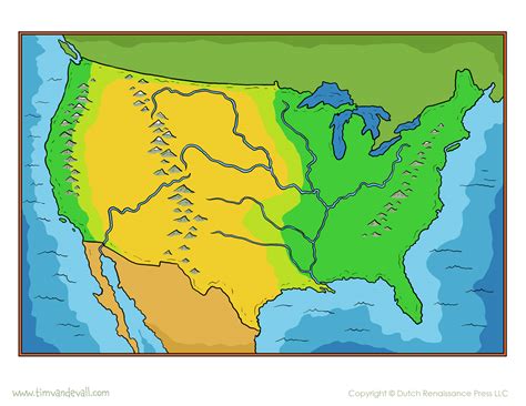 USA-Map-Blank-Color - Tim's Printables