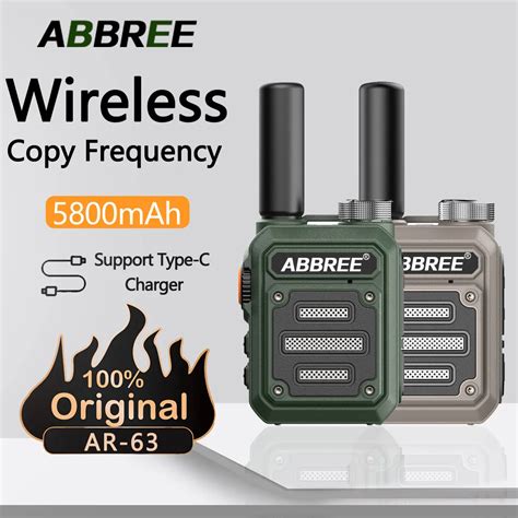 2PCS ABBREE AR 63 미니 무전기 무선 복사 주파수 UHF 햄 지원 유형 C 라디오 전문 Communicator ...