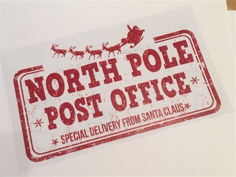 2 X Large North Pole Post Office Stickers Special Delivery Etsy