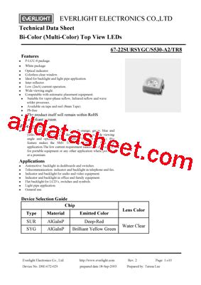 Sursygc S A Tr Datasheet Pdf Everlight Electronics Co Ltd