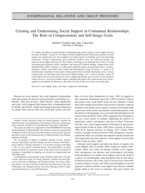 creating  undermining social support  social support compassion