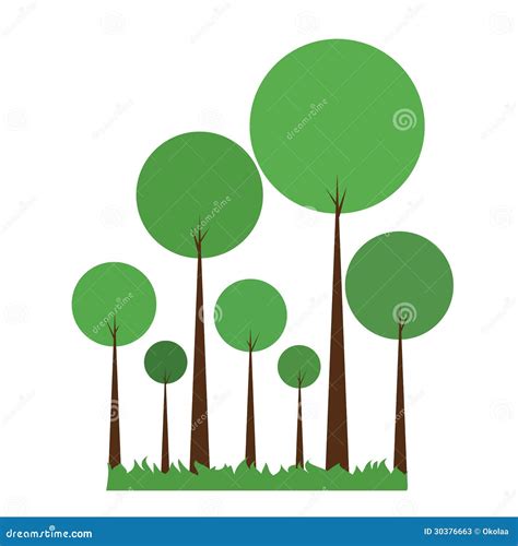 Green Abstract Trees Stock Vector Illustration Of Leaf 30376663
