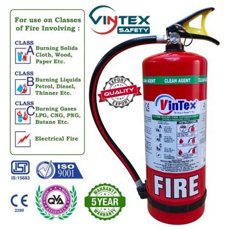 Clean Agent Fire Extinguisher 4 Kg Eco Friendly Clean Agent Gas Fire