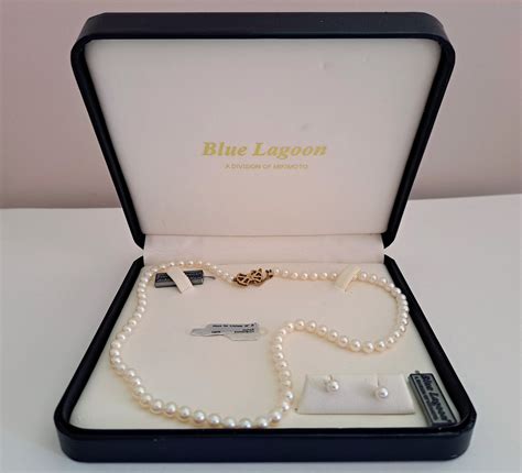 Blue Lagoon By Mikimoto Vintage 14K 5 5 5mm Akoya Pearl Necklace