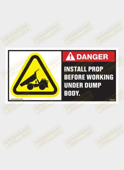 Warning Install Prop Before Working Decal Safety Stickers Safety Decals