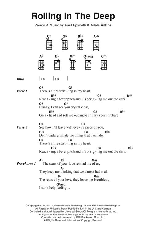 Adele Rolling In The Deep Guitar Chords