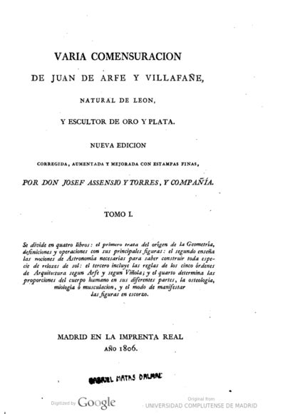 Varia Comesuracion De Juan Arfe Y Villafa E Europeana