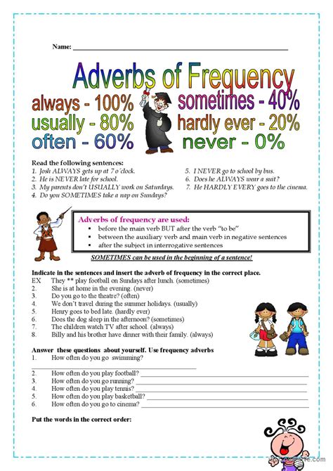 Frequency Adverbs English Esl Worksheets Pdf Doc