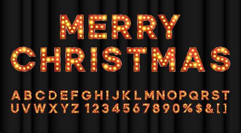 Merry Christmas Marquee Alphabet With Bulb Light Shiny Effect Carnival