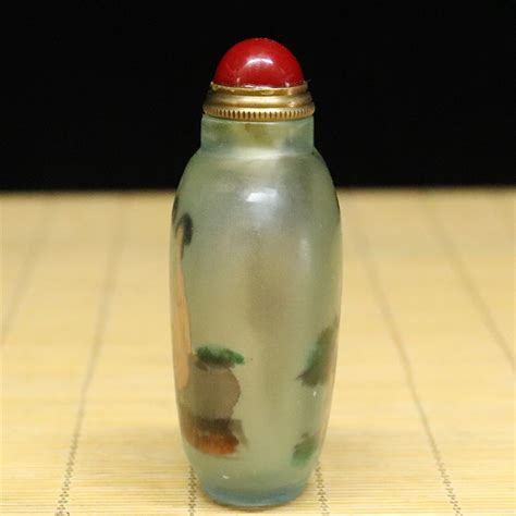 Chinese Old Peking Glass Inner Painted Body Art Naked Lady Snuff Bottle