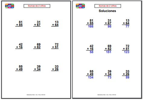 Ficha De Sumas Para Imprimir Gratis Ficha Sumas Primaria 2 Ejercicios