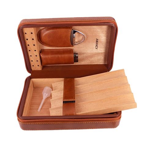 Snapklik Amancy Elegant Handmade Brown Leather Cedar Wood Lined