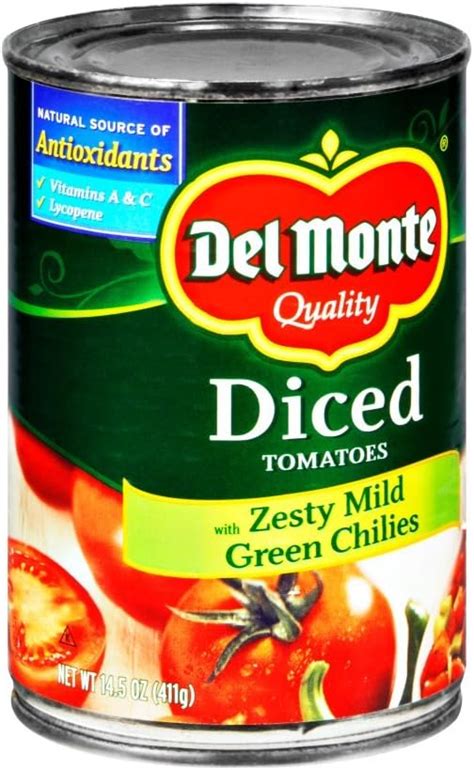 Amazon Del Monte Diced Tomatoes With Zesty Mild Green Chilies